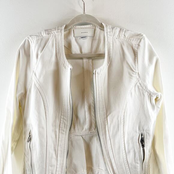 Blank NYC Part Time Lover Jean Cotton Denim Jacket White Small - Picture 3 of 8